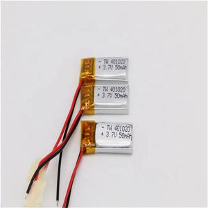 50mAh 401020 <strong>3</strong>,7 V RC curved polymer lithium ion battery cell pack with NTC electric scooter charger module - Product Image 2