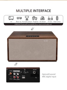 Haut-parleur 2.1 canaux en bois 200W avec crossover 3 voies - BT5.3 DSP, woofer 8 pouces, super basses pour la maison et l'hôtel - Product Image 4
