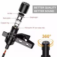 Lefon-microphone lavalier portable à pince, 3.5mm, pour téléphone et ordinateur portable, mini-microphone