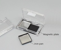 Boîte de rangement pour fards à paupières en plastique transparent rectangulaire vide, maquillage, fard à paupières, blush, bronzant, emballages carrés, 2 grilles, 4 grilles