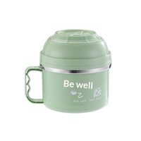 Boîte à lunch portable en acier inoxydable sans BPA à double compartiment avec couvercle pour les étudiants en résidence universitaire