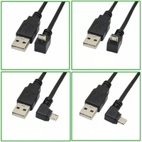 Fabricant personnalisé de haute qualité Micro B USB2.0 a coudé à 90 degrés vers le haut vers le bas à gauche à angle droit Câble de chargement de données Micro câble Usb