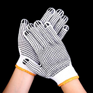 Guantes de punto de algodón blanco de seguridad para jardinería, protección laboral barata, guantes de punto de lana - Product Image 5