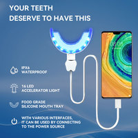 Gel Blanqueador Dental Sin Peróxido Personalizado de Marca Privada OEM 2026, Kit Profesional de Blanqueamiento Dental Premium con Luz LED