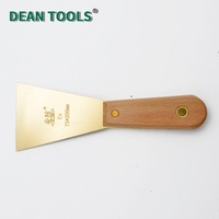 Couteau à mastic et grattoir en laiton anti-étincelles 100 mm avec manche en bois pour l'entretien industriel