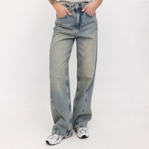 Pantalones Vaqueros de Mezclilla <span class=keywords><strong>para</strong></span> <span class=keywords><strong>Mujer</strong></span>, Estilo Urbano, Cintura Alta, Pierna Recta, Corte Holgado, Estilo Boyfriend, Fabricación Personalizada - Product Image 1