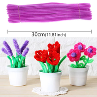 100 pièces/lot, bricolage, artisanat, vente en gros, en vrac, tiges de chenille colorées et moelleuses, fil duveteux, nettoyeur de tuyaux pour fleurs, jouets éducatifs