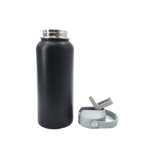 Bouteille isotherme Premium 32oz à triple étanchéité avec couvercle à bouton-poussoir, poignée rivetée, anti-fuite, pour adultes et salle de sport - Product Image 2