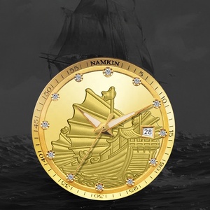 Elegante Reloj de Negocios Mecánico Automático para Hombre de Acero Inoxidable Dorado de Lujo de 40 mm con Logotipo Personalizado OEM, Resistente al Agua 3ATM - Product Image 4