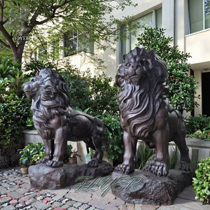 <span class=keywords><strong>Precio</strong></span> bajo Decoración de jardín Metal Animal Bronce Escultura León Tamaño real Bronce León Escultura - Product Image 1