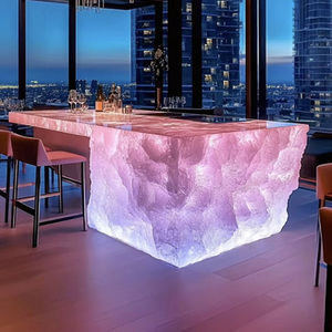 Table de réception en cristal entièrement transparente de luxe R070, comptoir d'accueil en cristal haut de gamme, comptoir d'accueil de luxe pour club haut de gamme - Product Image 3