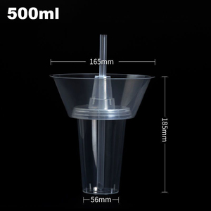 Commercio all'ingrosso personalizzato 500ml 700ml Snack e bere tazza di plastica con paglia e vassoio Snack ciotola per Cola frutta tè Popcorn - Product Image 2