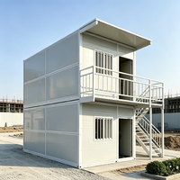 Casa Contenedor Lista para Enviar, Casas Prefabricadas Pequeñas, Panel Sándwich de Acero, Edificio de Oficinas Moderno, Uso en Exteriores