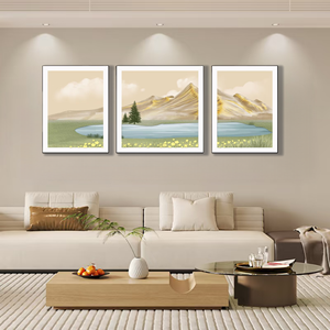 Retrò caldo <span class=keywords><strong>verde</strong></span> <span class=keywords><strong>acqua</strong></span> e montagne verdi smalto murale-cinese Zen soggiorno <span class=keywords><strong>pittura</strong></span> di arte decorativa - Product Image 3