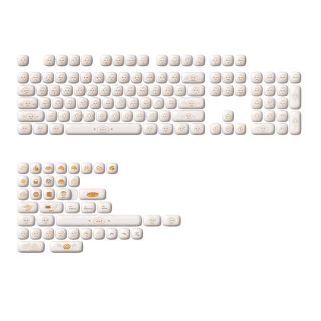 Akko Steamed Buns Keycap Set 144-key Keycaps White 60% 75% 80% 100% OEM Keycaps