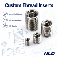 NLD Flanged Fully Threaded SS304 Slotted M22*2.5-1.0D Self-tapping Threaded Inserts Wire Thread Insert