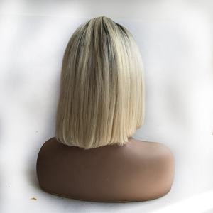 1B/613 Ombre Color <span class=keywords><strong>rubio</strong></span> Peluca de encaje peruano <span class=keywords><strong>Pelo</strong></span> <span class=keywords><strong>Corto</strong></span> Peluca de encaje 150% densidad Preplucked línea de cabello para las mujeres negras - Product Image 3