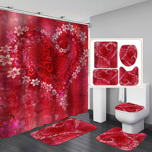 <span class=keywords><strong>Regalo</strong></span> romantico di san valentino 72x72 pollici decorazione per la casa Design personalizzato stampa tenda rossa palloncino doccia - Product Image 6