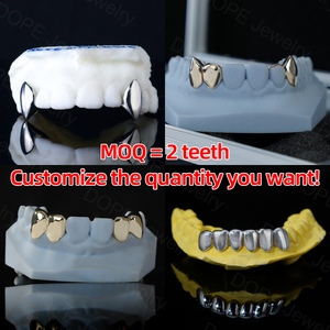 <span class=keywords><strong>Grillz</strong></span> Hip Hop personnalisé pour les dents 925 argent plaqué or rose Bling 8 sur 8 Iced Out VVS Moissanite <span class=keywords><strong>Grillz</strong></span> - Product Image 6