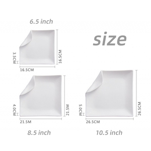 Assiette de table irrégulière <span class=keywords><strong>originale</strong></span> en porcelaine <span class=keywords><strong>blanche</strong></span> écologique, personnalisable avec logo, vente en gros d'usine pour restaurants - Product Image 6