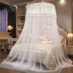 Venta caliente lujo princesa estilo engrosado techo cúpula nuevo portátil colgante encaje Universal plegable mosquitera cama dosel - Product Image 1