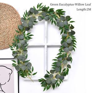 Guirnalda <span class=keywords><strong>de</strong></span> eucalipto con hojas <span class=keywords><strong>de</strong></span> manzano artificiales, nuevo tipo, enredaderas <span class=keywords><strong>de</strong></span> hojas <span class=keywords><strong>de</strong></span> Sauce <span class=keywords><strong>de</strong></span> ratán para decoración <span class=keywords><strong>de</strong></span> pared <span class=keywords><strong>de</strong></span> boda - Product Image 2