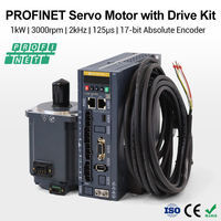 Kit de Motor y Accionamiento Servo AC PROFINET de 1kW, 3000 RPM, 2kHz, 125μs, 17 bits, Modo DSC para Brazo Robótico CNC, Fabricante de Máquinas de Empaquetado