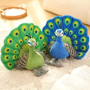 Wholesale zoo souvenirs Peacocks display dolls Children's cognitive birds books teaching materials Muppets toys