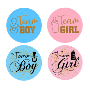 24 Azul Rosa Hot Stamping Stickers Team Boy Team Girl Género Fiesta Pegatinas Votación Pegatinas - Product Image 2