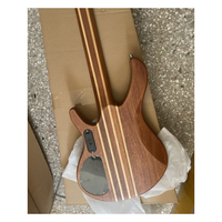 JELO Guitare basse électrique 4 cordes 43 pouces avec corps en sapele et 24 frettes semi-fermées en nickel Touche en bois de rose, érable et ébène