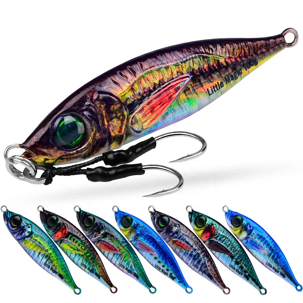 Yeni 7g-200g 3D baskı tuzlu Jigs balıkçılık lure Metal yem olta iğnesi tuzlu su Jig cazibesi ile yardımcı kancalar