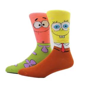 Custom novelty newest funny fashion casual cartoon cute kawaii comics anime sponge socks