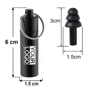 Wieder verwendbare Silikon-Ohr stöpsel Schlaf geräusch unterdrückende Ohr stöpsel mit Aluminium gehäuse - Product Image 2