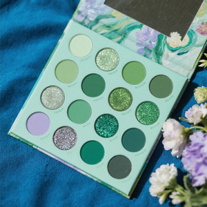 กลิตเตอร์อายแชโดว์สีเขียวด้านปราศจากแป้งทาหน้า16สีออกแบบได้ตามที่ต้องการ - Product Image 1