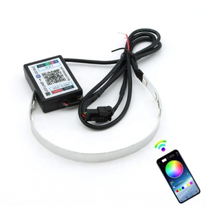 Anillo de Luz Decorativo RGB de 360 Grados, Control por Aplicación, <span class=keywords><strong>Ojos</strong></span> de <span class=keywords><strong>Demonio</strong></span> LED, Lente de Proyector HID Automático, Kit de Anillos de <span class=keywords><strong>Demonio</strong></span>, Accesorios de Iluminación para Automóviles - Product Image 1