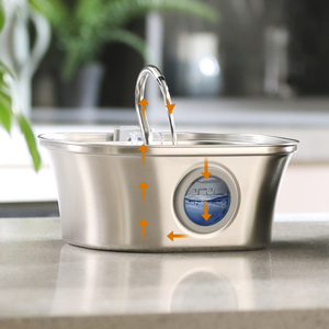 Usine OEM 3.2L en acier inoxydable Type de bateau Fontaine à eau automatique avec fenêtre de niveau USB Chien Pet Distributeur chat fontaine à eau - Product Image 4