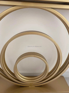 Table <span class=keywords><strong>console</strong></span> de luxe en métal avec plateau en marbre pour entrée, hall d'entrée, salon et couloir, style mobilier moderne d'usine - Product Image 6