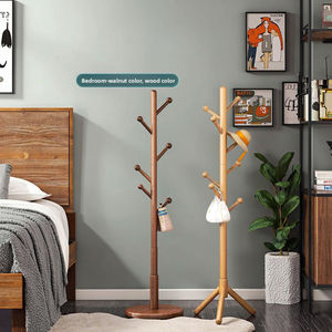 Perchero de piso de madera maciza resistente de diseño moderno, colgador de ropa de pie para <span class=keywords><strong>dormitorio</strong></span> o entrada - Product Image 3