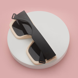 Lunettes de soleil oversize pour femme, protection UV400, verres PC, monture noire, style mode, protection solaire, voyage, scène, OG3922 - Product Image 2