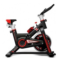 PINJIAN Vélo de contrôle ultra silencieux avec écran LCD, moniteur de fréquence cardiaque, support tablette, résistant à la transpiration, cadre en acier, magnétique
