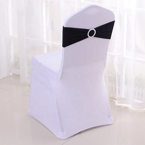 Banda elástica azul Lisa para silla, con hebilla, para eventos, decoración de silla de boda, buen precio - Product Image 4