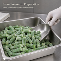 Okra congelé en gros, coupé en morceaux, pour la restauration, la traiteurisation et la fourniture d'ingrédients pour la transformation alimentaire