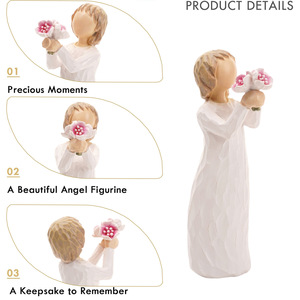 รูปปั้นนางฟ้าสาวทูอี้ งานเรซิ่นเพ้นท์มือ ของขวัญตกแต่งบ้าน - Product Image 4