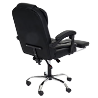 Chaise de bureau de luxe inclinable en cuir PU, siège masseur vibrant, noir, offre spéciale