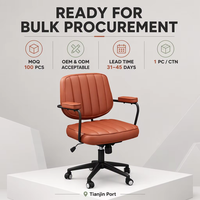 Chaise de bureau moderne en cuir pu pour ordinateur, chaise de bureau classique rembourrée en cuir pu
