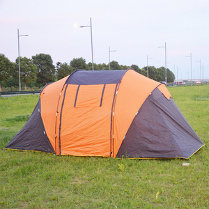 Tente tunnel familiale double couche Oxford pour 6 personnes, imperméable, robuste, avec deux chambres et un salon, pour le camping quatre saisons - Product Image 1