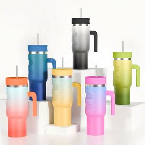 Offre Spéciale – Gourde Isotherme en Acier Inoxydable de 40 oz avec Logo Personnalisé, Tasse de Voyage Portable avec Poignée et Paille - Product Image 5