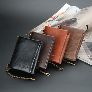 Baellerry-cartera corta de cuero Pu para hombre, <span class=keywords><strong>Trezor</strong></span> de negocios, Dompet, tarjetero, con cadenas, precio de fábrica - Product Image 5