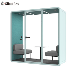 Venta caliente Acoustic Silent Work Pod Office Meeting Pods Cabina <span class=keywords><strong>de</strong></span> reunión insonorizada para 2 personas con acristalamiento laminado - Product Image 6