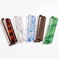 4 pièces de règles de mahjong écologiques en ABS/Acrylique, porte-pièces rainurés, règle de jeu américain Two One, règle de jeu juive, tige de poussée de 17,5 pouces